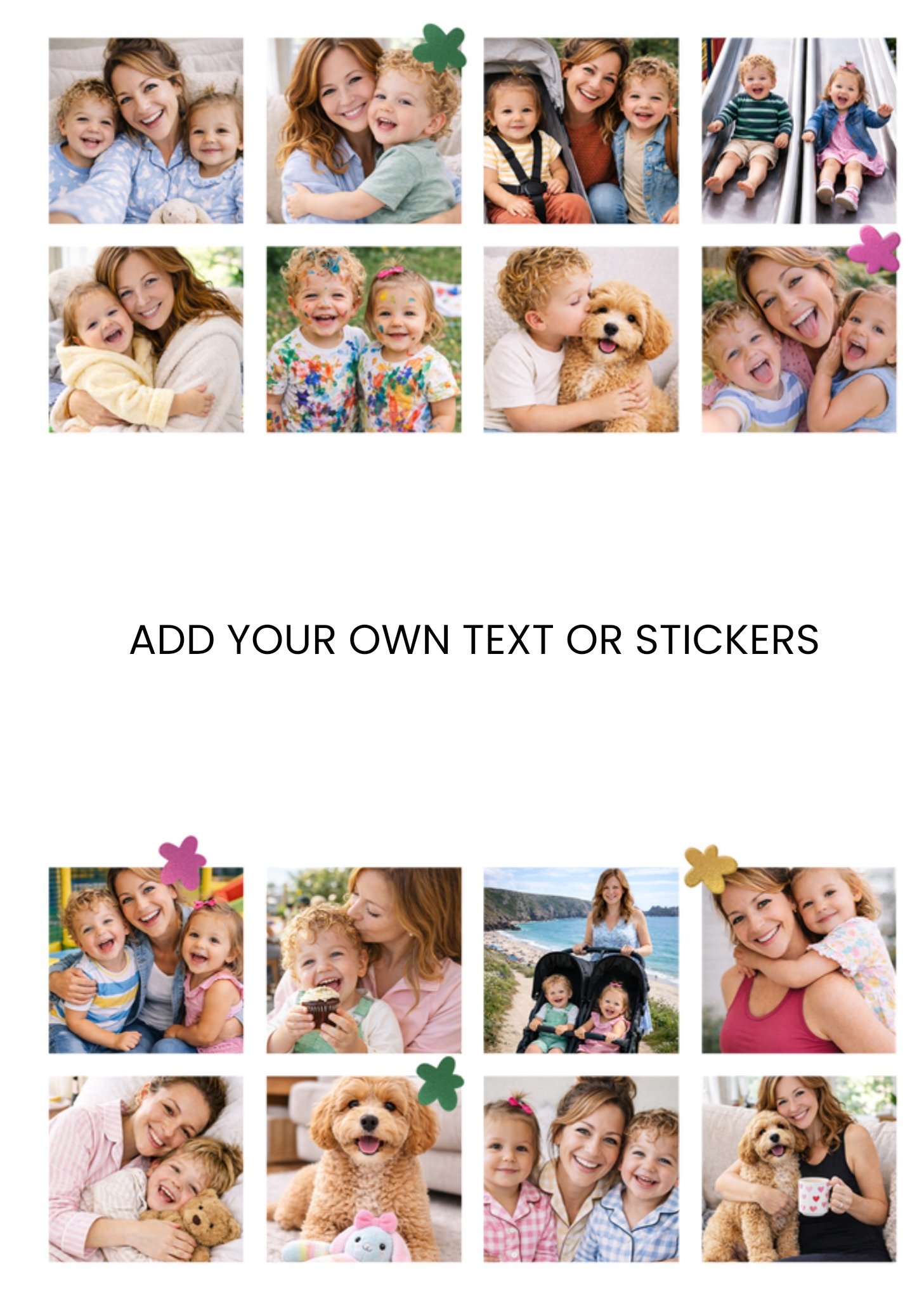 Moonpig Design Your Own Floral 16 Photo Collage Card