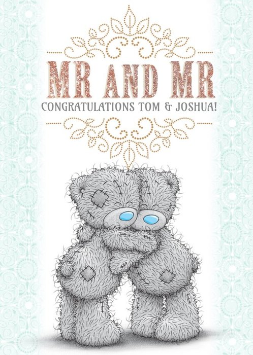 Tatty Teddy Mr And Mr Wedding Card