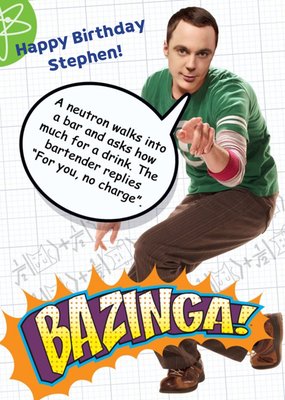 Sheldon Cooper Birthday Card - The Big Bang Theory Greeting Card