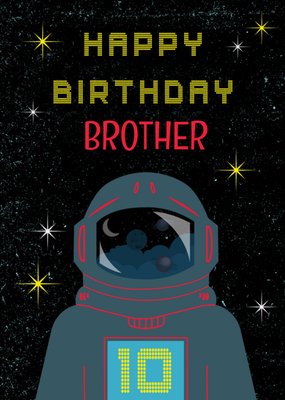 Paperlink Happy Birthday Brother Astronaut In Space Grandson 10th Birthday Card