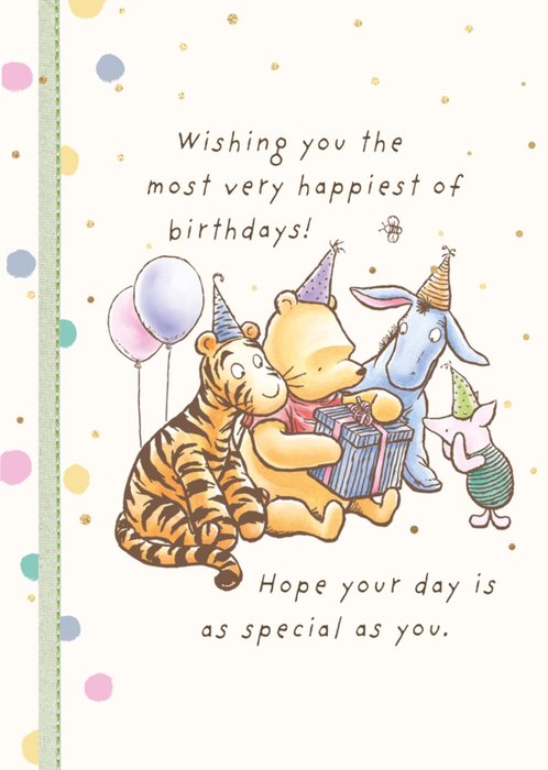 Special As You Disney Winnie The Pooh Illustrated Photo Upload Birthday Card