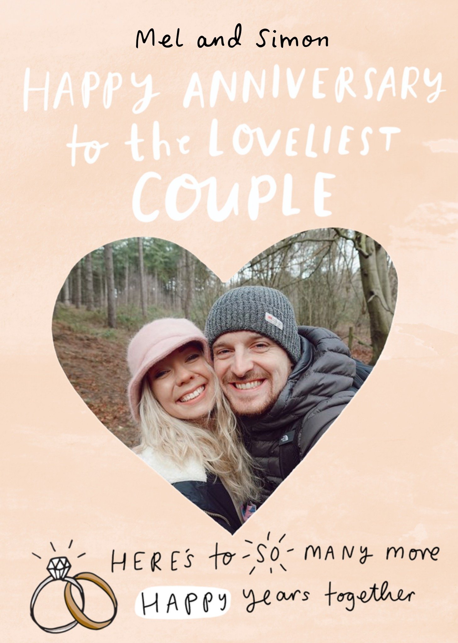 Moonpig The Happy News Loveliest Couple Anniversary Card