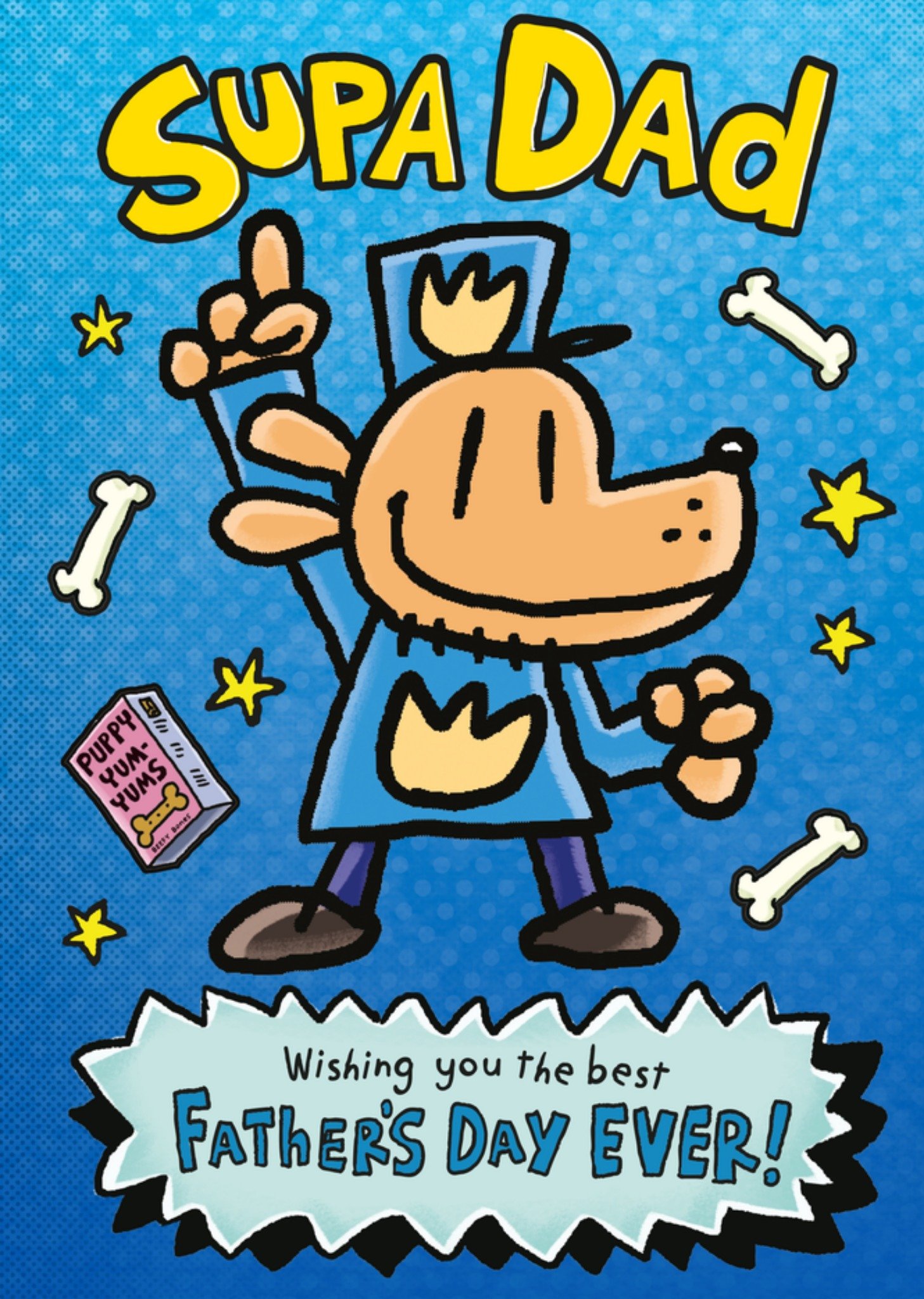 Moonpig Dog Man Cartoon Illustrated Supa Dad Father's Day Card