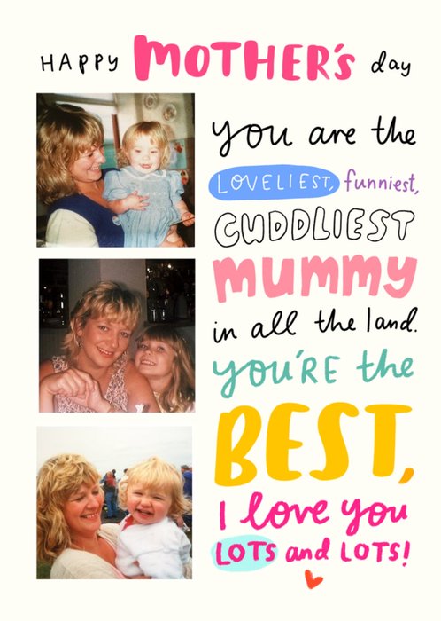 Cute Typographic Sentimental Verse Photo Upload Mother's Day Card