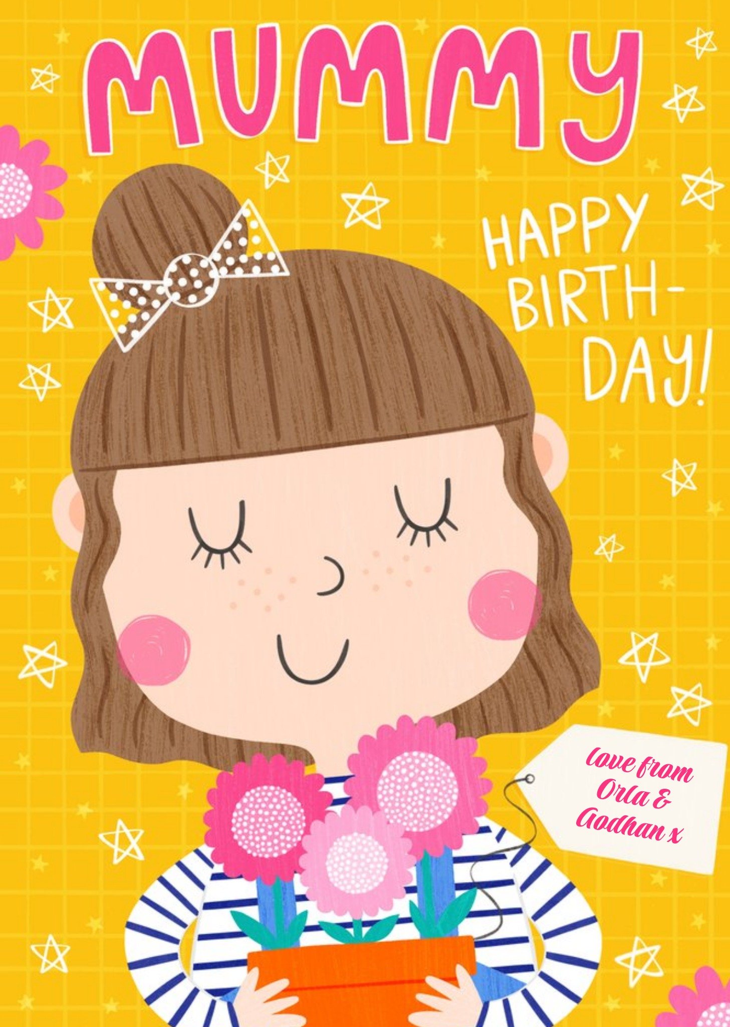 Moonpig Damien Barlow Illustration Cute Mummy Colourful Birthday Card