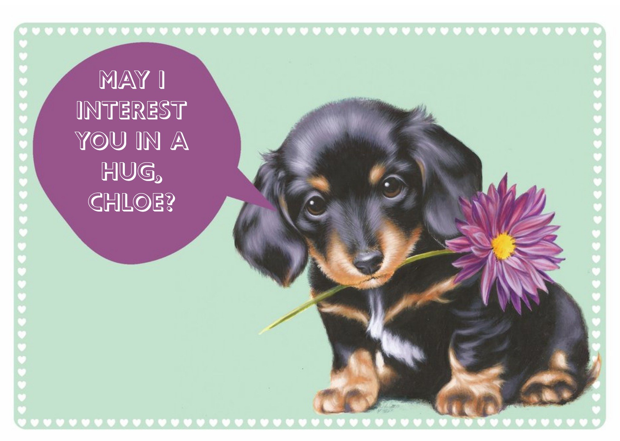 Moonpig Puppy May I Interest You In A Hug Personalised Sympathy Card