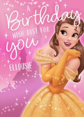 Disney Princess A Birthday Wish Just For You Belle Illustrated Card