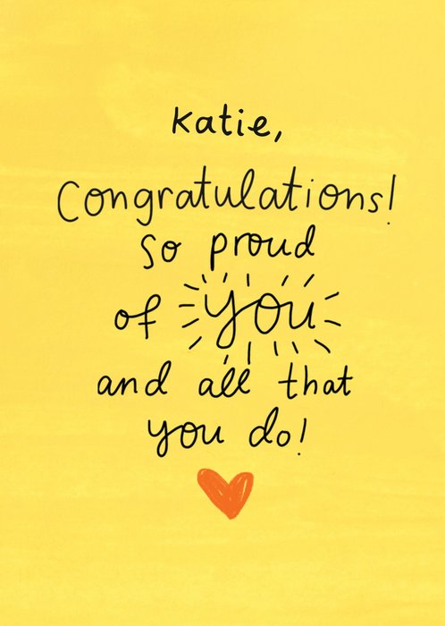 So Proud Of You And All That You Do Typographic Congratulations Card