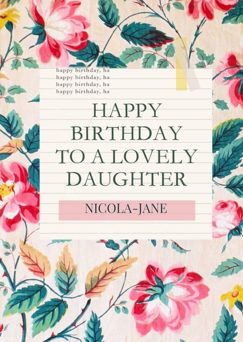 V&A Fashion and Textiles Collection Lovely Daughter Floral Birthday Card