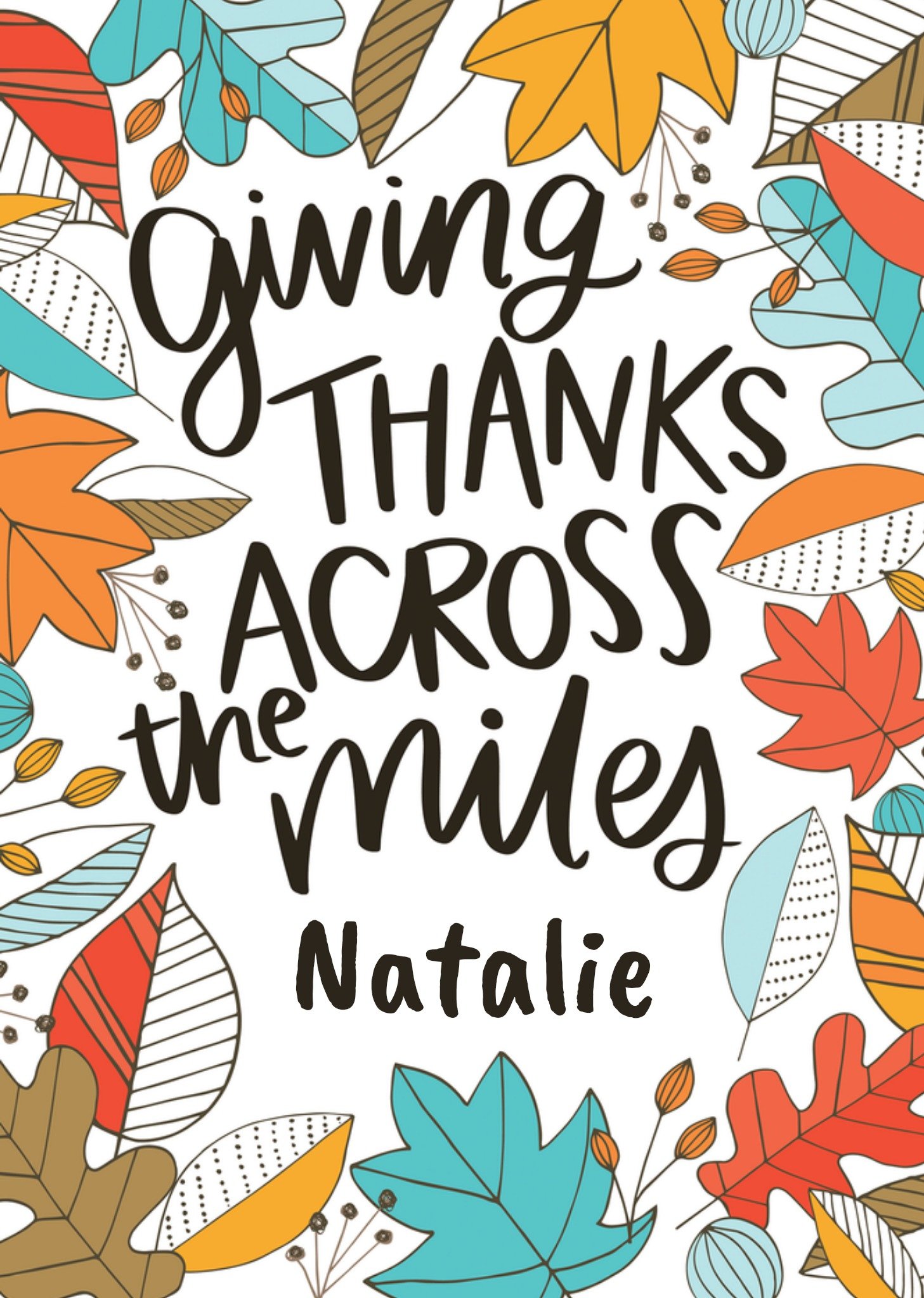 Moonpig Giving Thanks Across The Miles Card