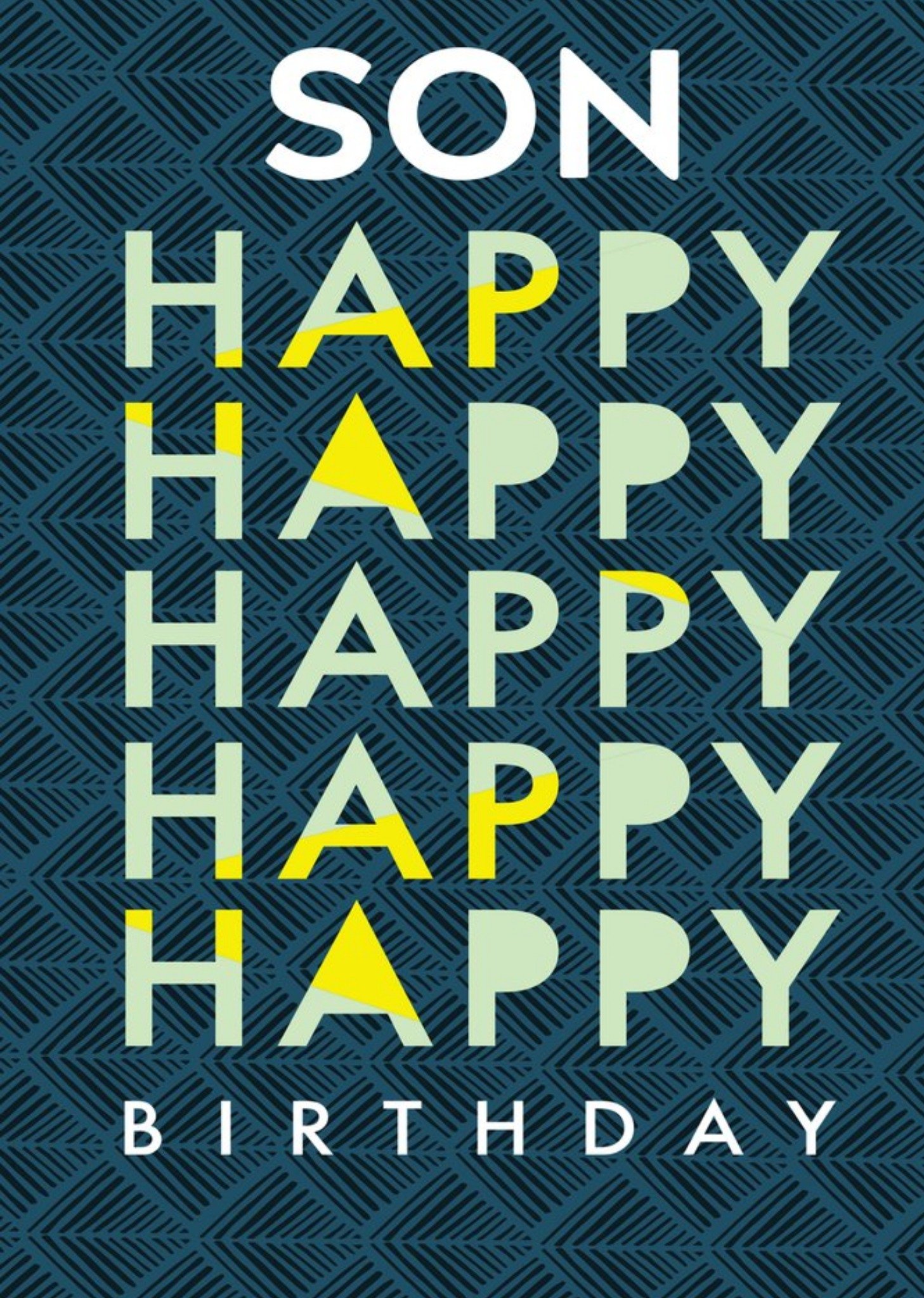 Moonpig Geometric Patterned Son Happy Birthday Card