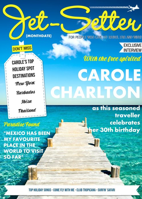 Jet-Setter Magazine Personalised Card