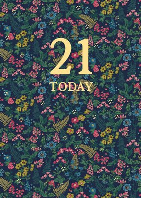 Cath Kidston 21 Today Floral Illustrated Birthday Card 