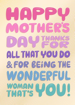 Thanks For All That You Do Mother's Day Card