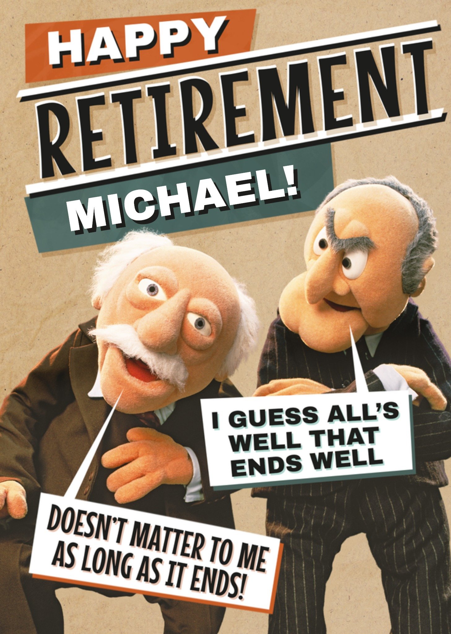 Moonpig The Muppets Statler And Waldorf All Well That Ends Well Happy Retirement Card