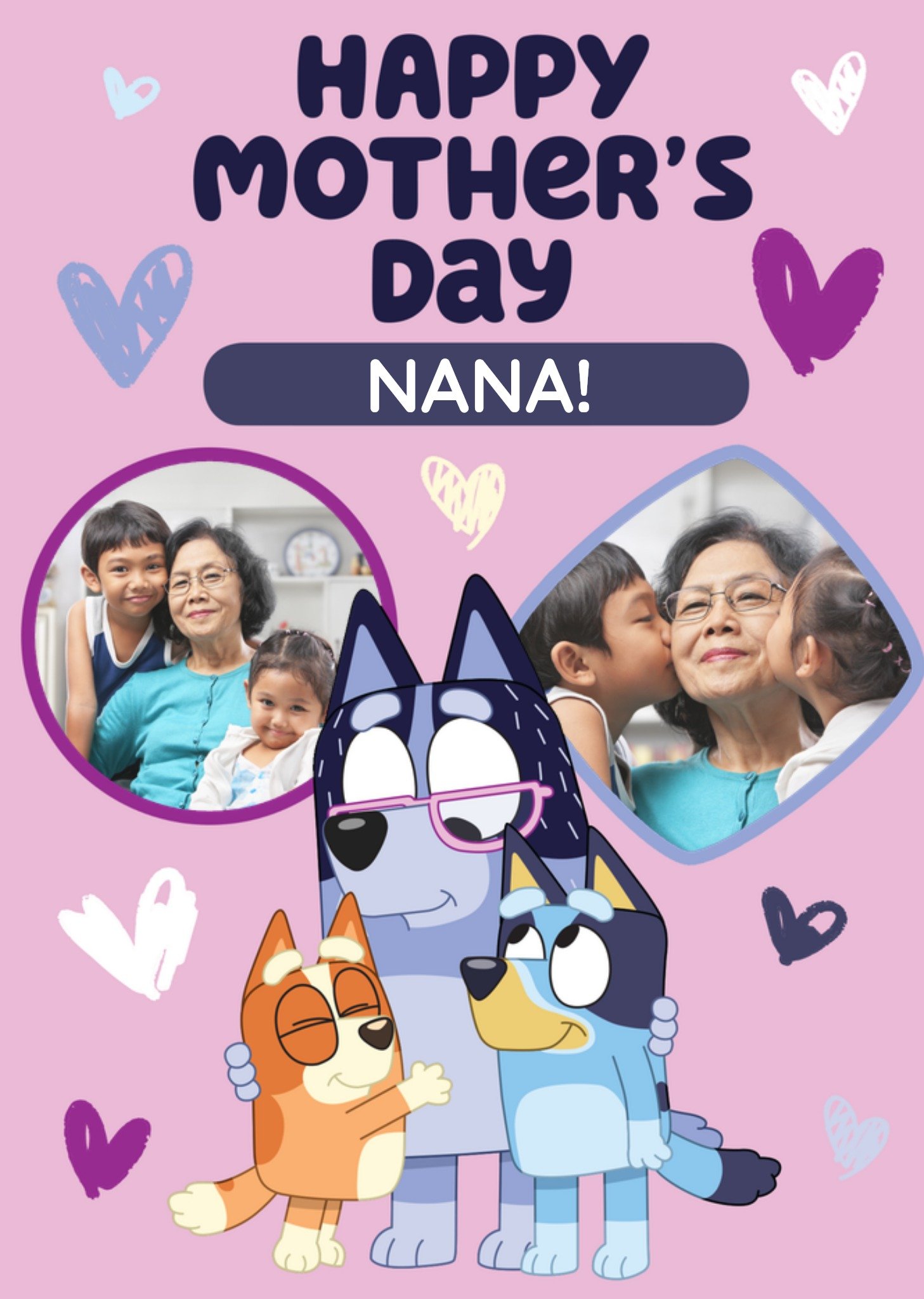 Bbc Bluey Grandma Photo Upload Mother's Day Card