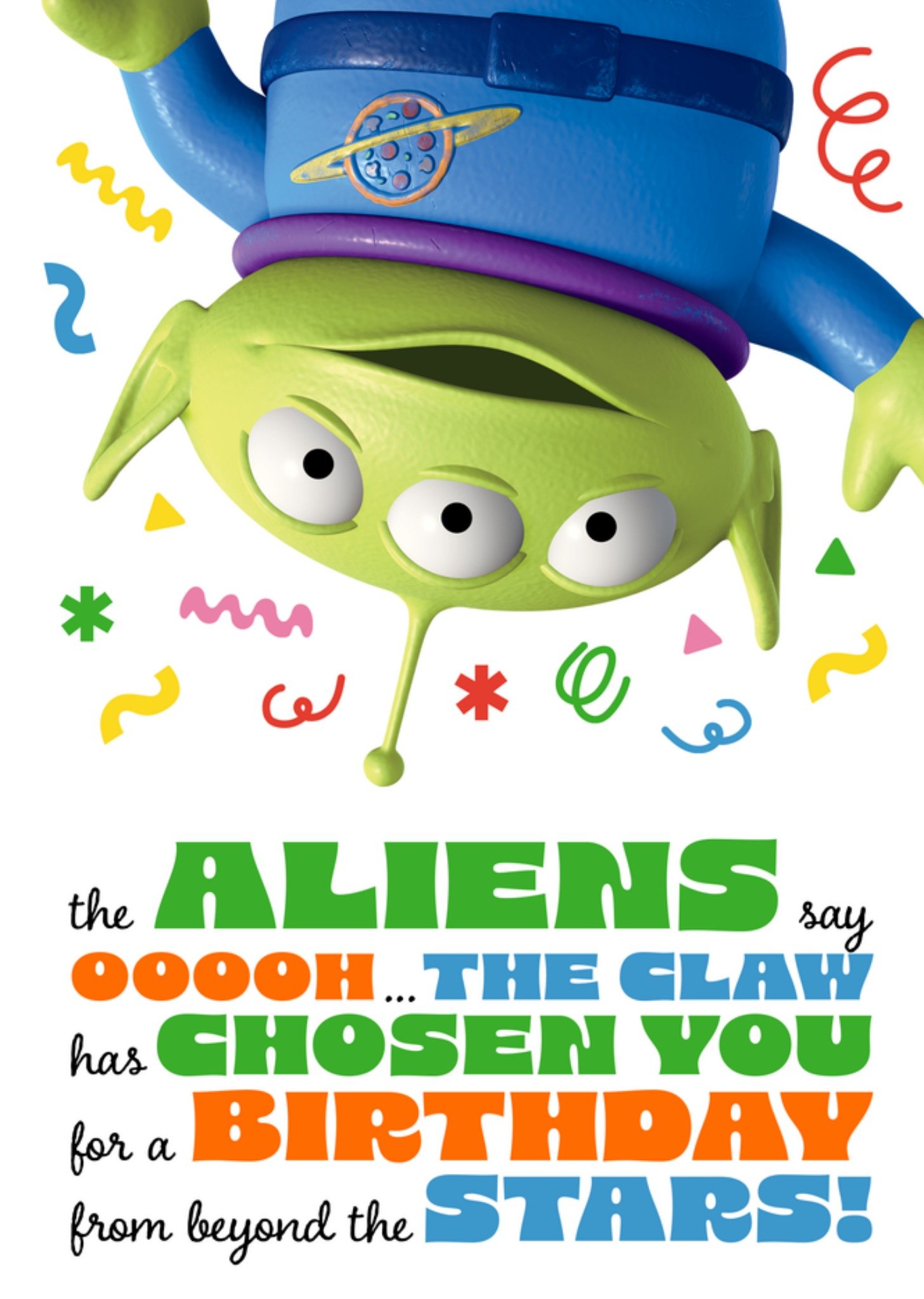 Disney Toy Story Alien The Claw Has Chosen You Birthday Card