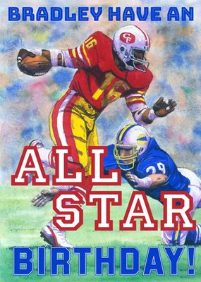 Mary Evans American Football All Star Birthday Card