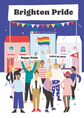 Illustrated Brighton Pride Parade Card