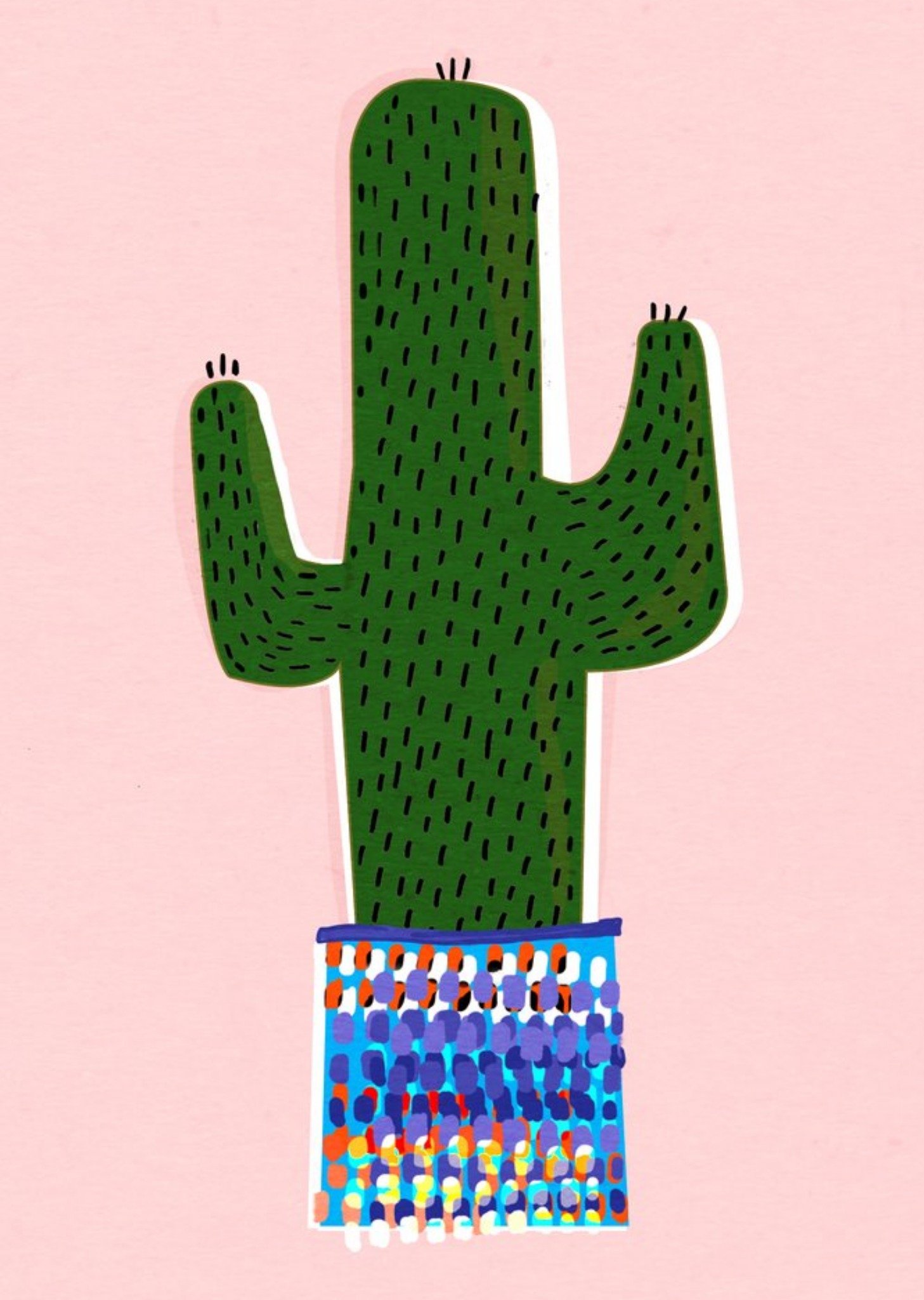 Moonpig Graphic Cactus Plant Greetings Card