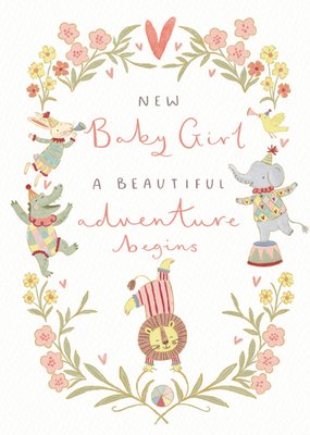 A Beautiful Adventure Begins New Baby Girl Card