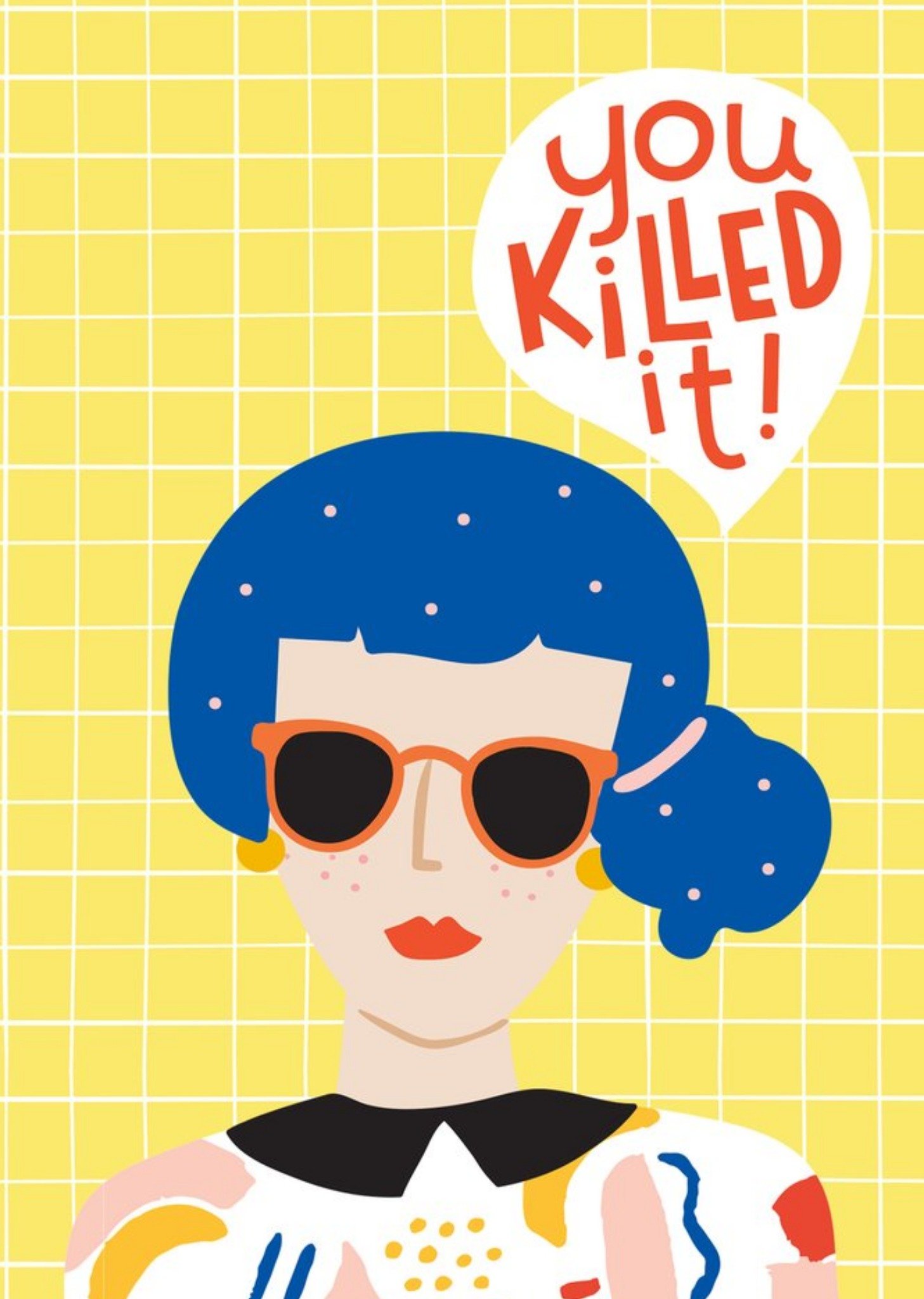 Moonpig Modern Illustrated Lady You Killed It Congratulations Card