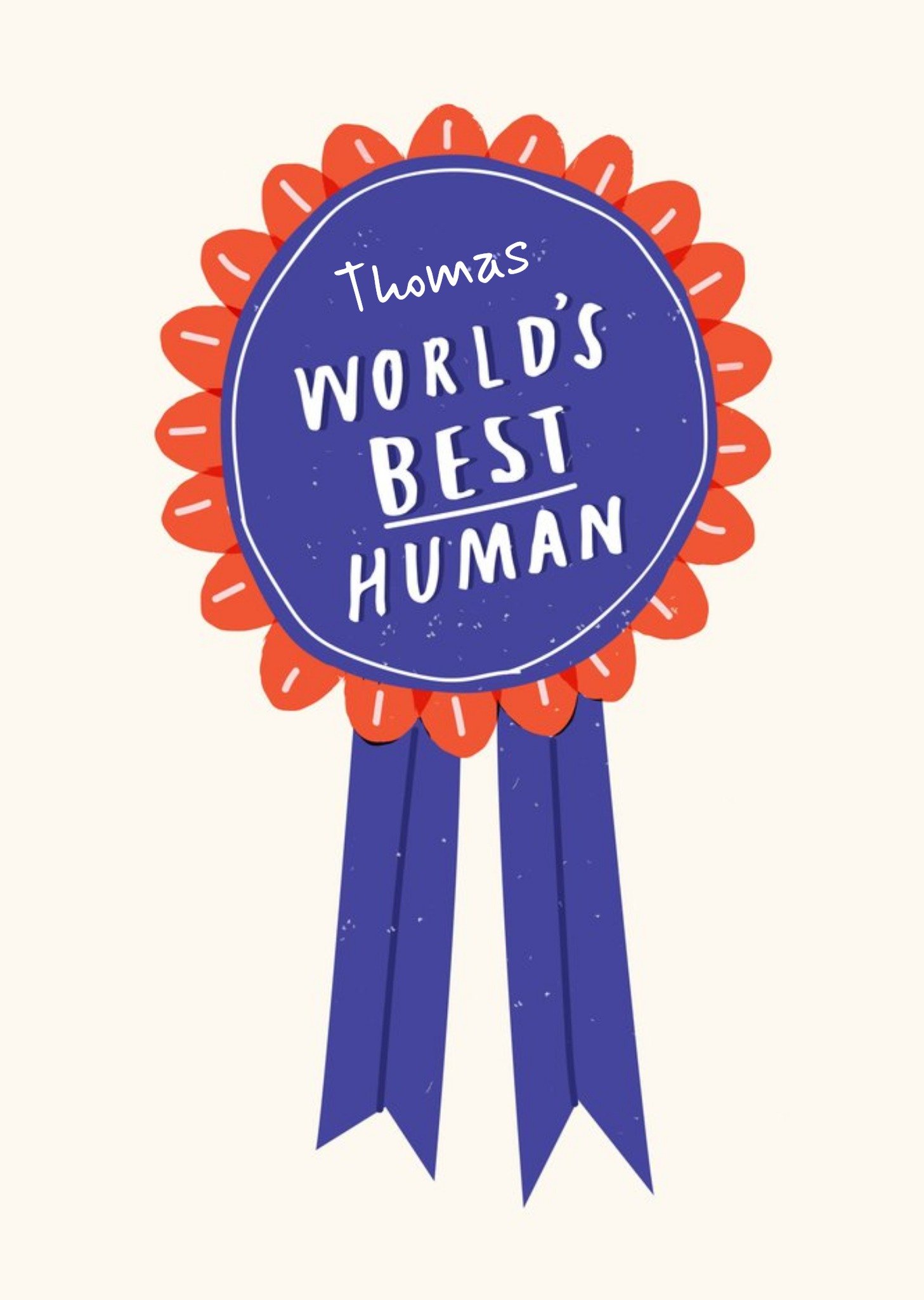 Moonpig World's Best Human Rosette Personalised Happy Birthday Card