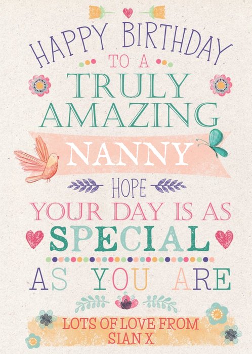 Happy Birthday Card -  Truly Amazing - Hope your day is as special