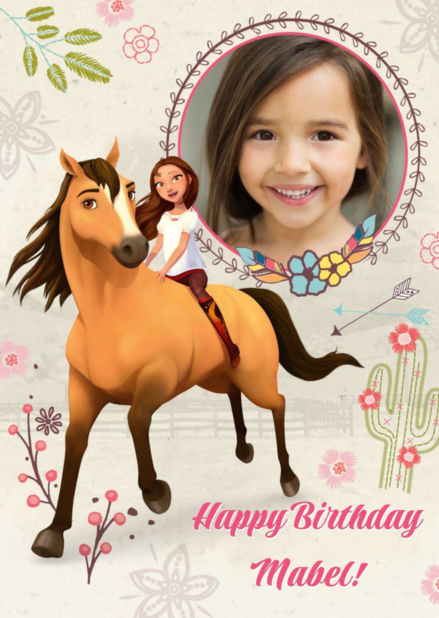 Moonpig Universal Dreamworks Spirit The Horse Riding Free Photo Upload Birthday Card