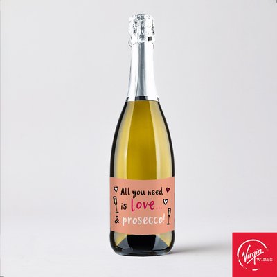 Virgin Wines Personalised All You need Is Love Prosecco 75cl