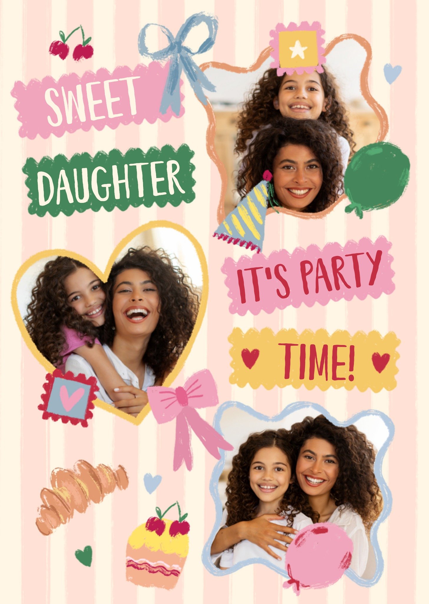 Moonpig Sweet Daughter It's Party Time Photo Upload Card