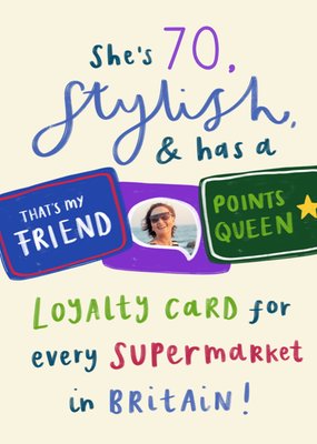 70 & Stylish Photo Upload Birthday Card