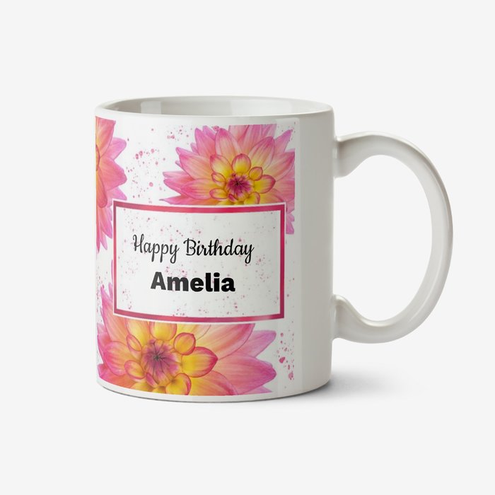 Photographic Flowers Happy Birthday Mug