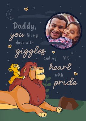 Disney The Lion King Daddy You Fill My Days With Giggles Photo Upload Card