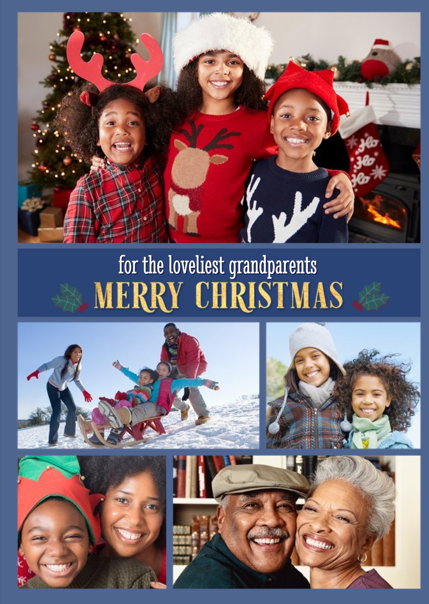 Moonpig Multiple Photo Upload Christmas Card For Grandparents