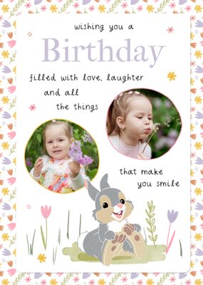 Disney Bambi Birthday Filled With Love And Laughter Thumper Photo Upload Birthday Card