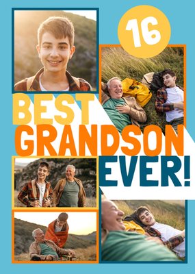 16 Today Best Grandson Ever Photo Upload Birthday Card