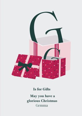 G Is For Gifts Personalised Christmas Card