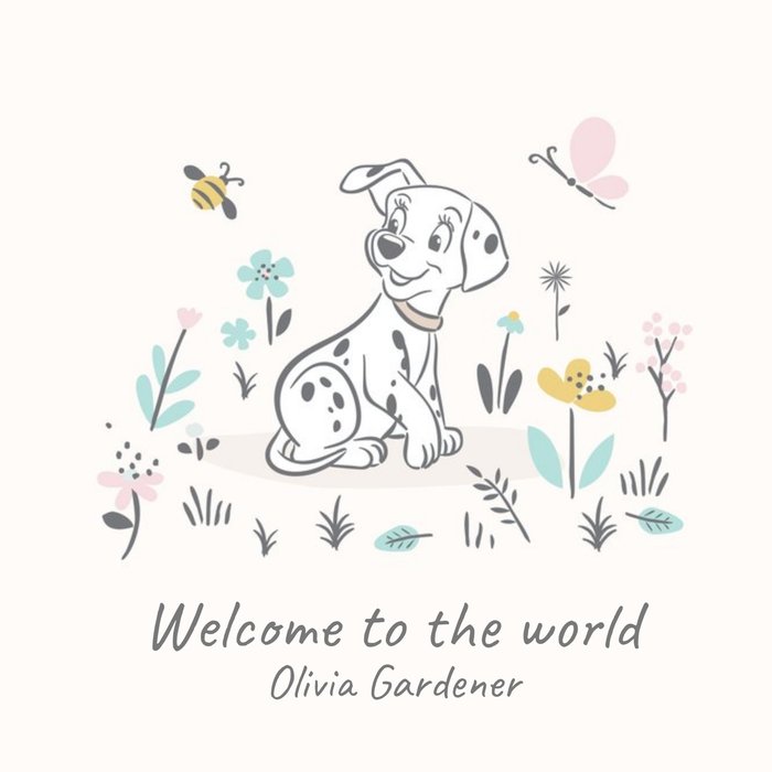 Disney Dalmatians Welcome To The World New Baby Girl Card