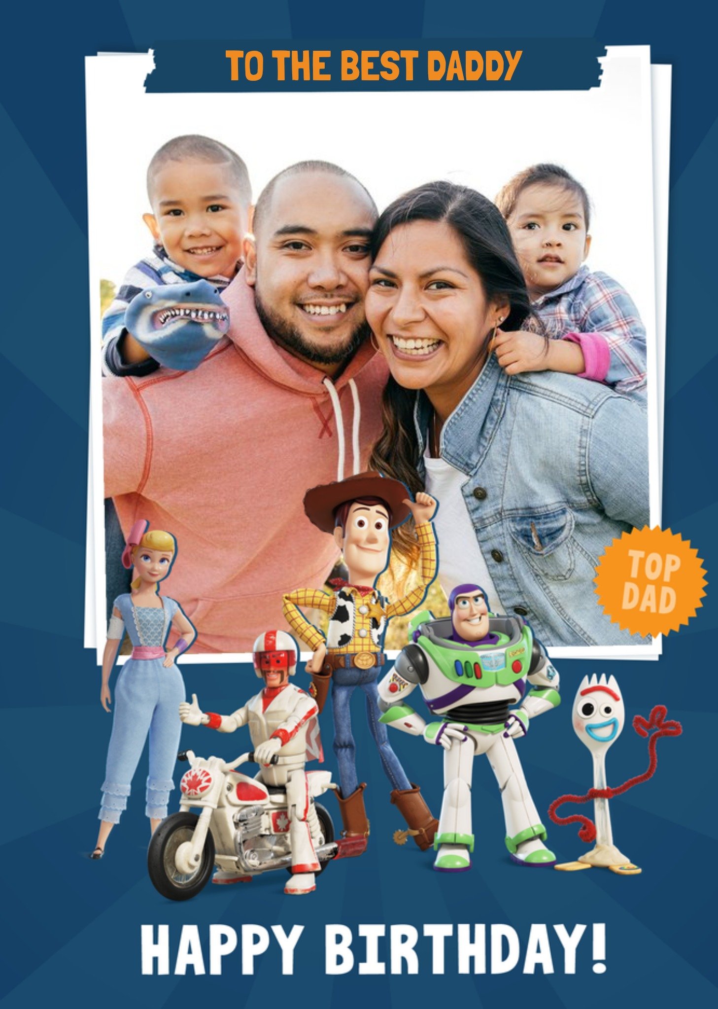 Toy Story 4 - Dad Birthday Card - To The Best Daddy - Photo Upload Ecard
