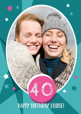 Photo 40th Birthday Cards - Use your own photos to create a customised birthday card