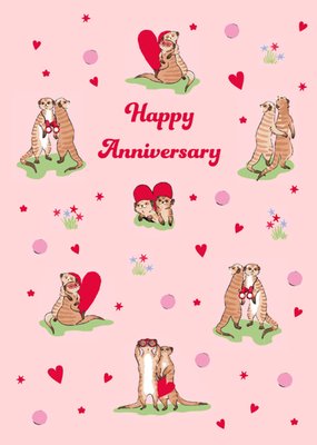 Meerkats Illustrated Cath Kidston Anniversary Card 