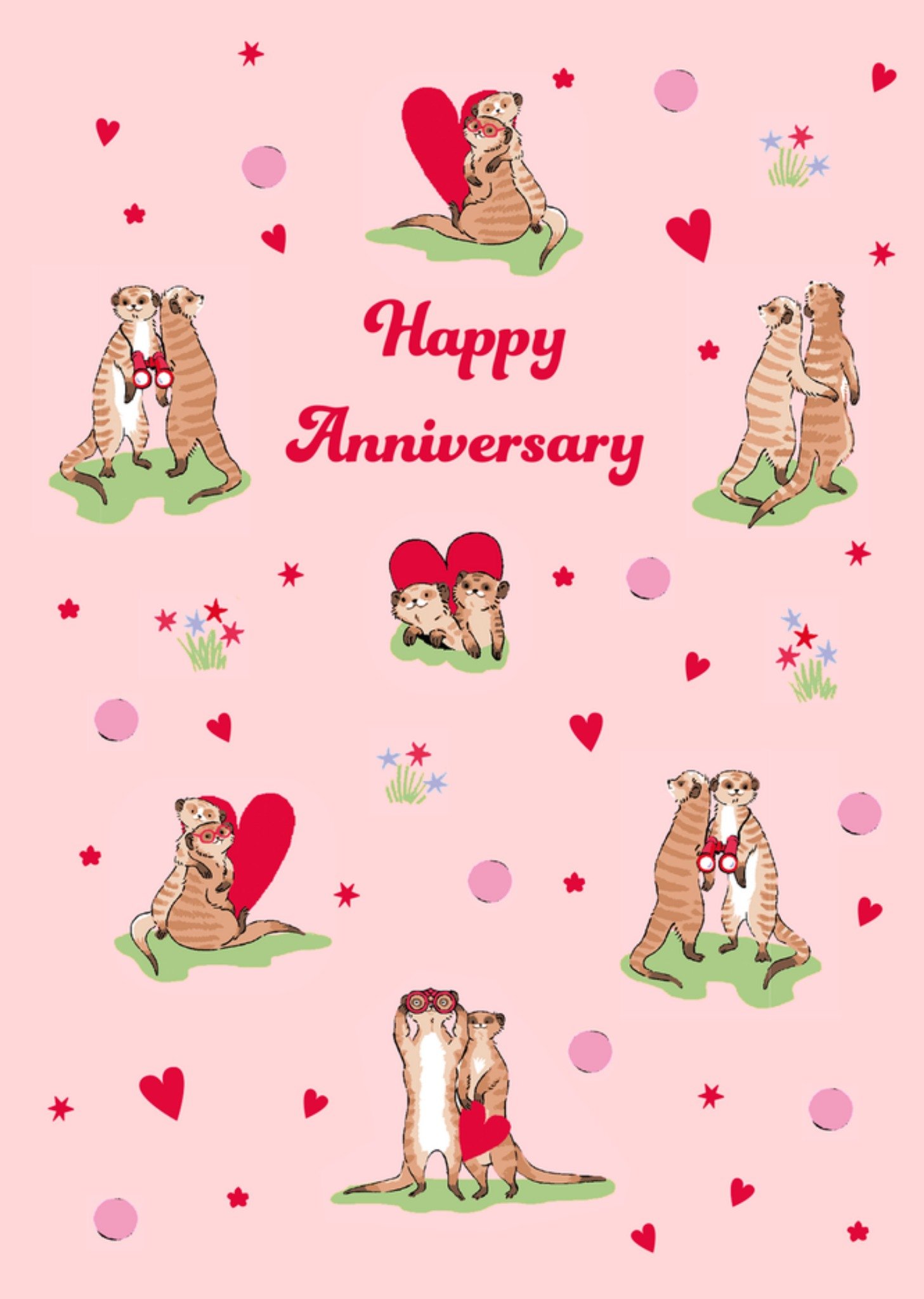 Meerkats Illustrated Cath Kidston Anniversary Card