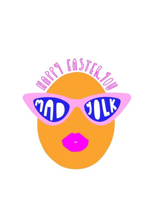 Illustrated Sunglasses Egg Easter Card