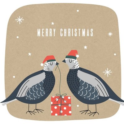 Two Birds Square Christmas Greetings Card