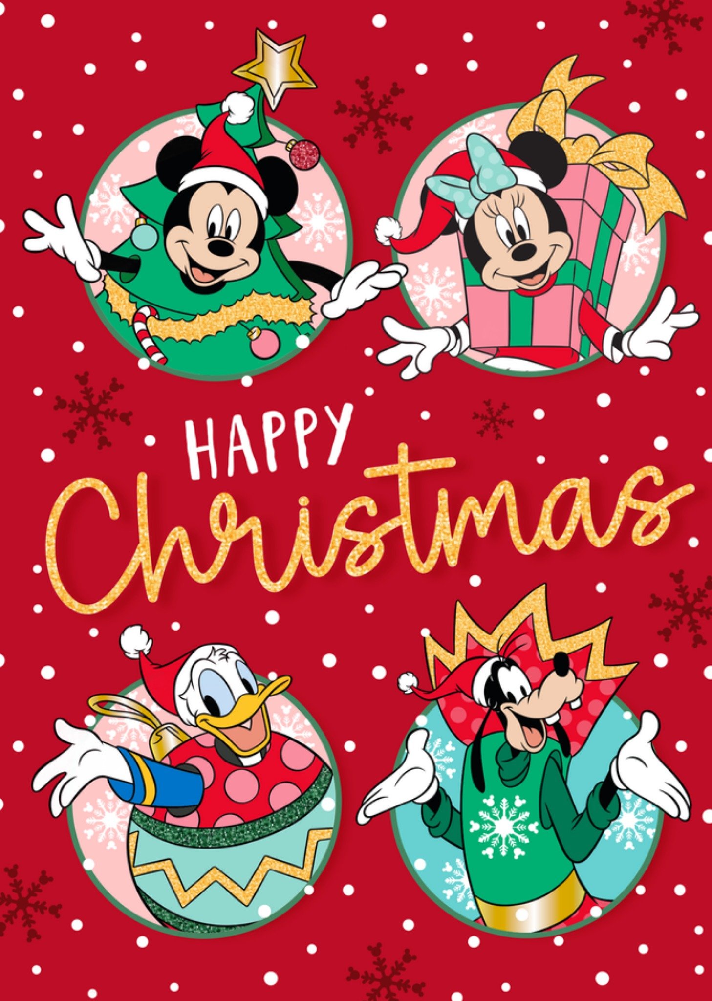 Mickey Mouse Disney Mickey And Friends Happy Christmas Illustrated Card