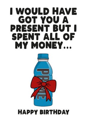 But I Spent All My Money On... Bottle illustration Card