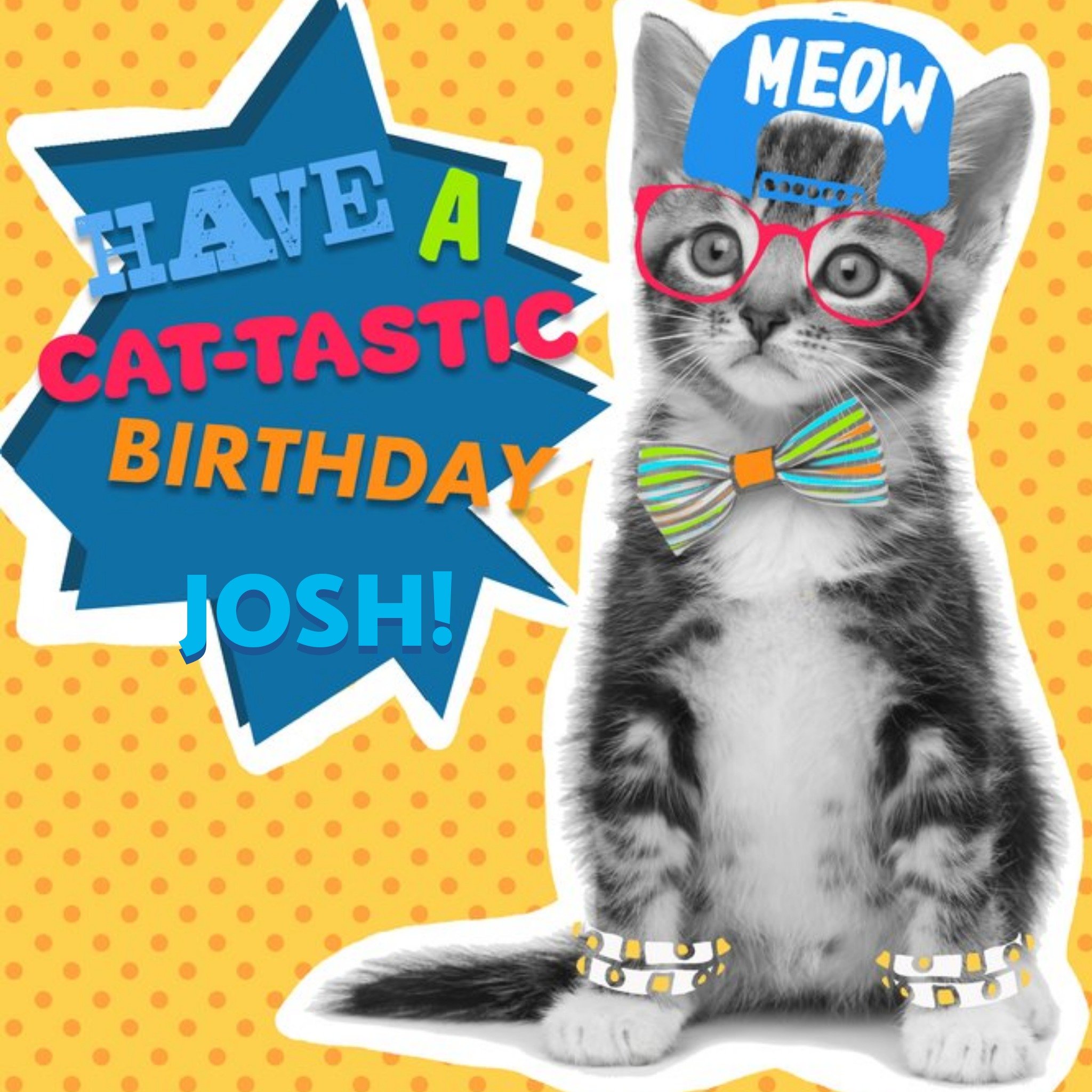 Moonpig Have A Cat-Tastic Birthday Personalised Name Card