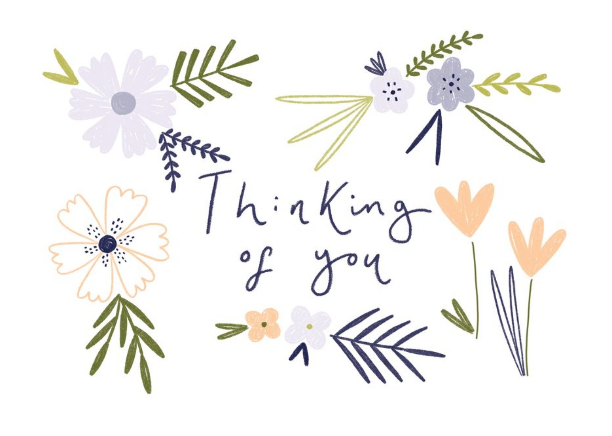Moonpig Chloe Turner Floral Thinking Of You Card