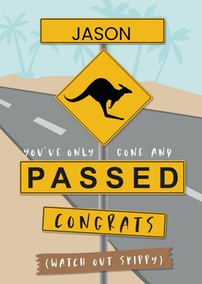 Dotty Black Passed Typographic Driving Test Friend Australia Card